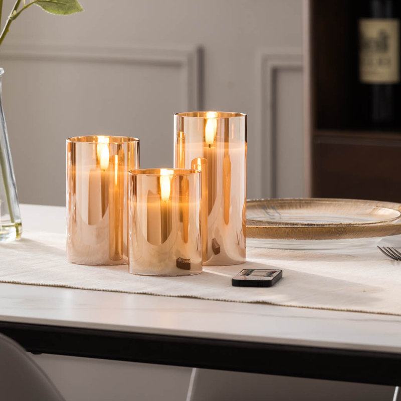 Hemsly 3 Piece Unscented Pillar Candle Set & Reviews Wayfair